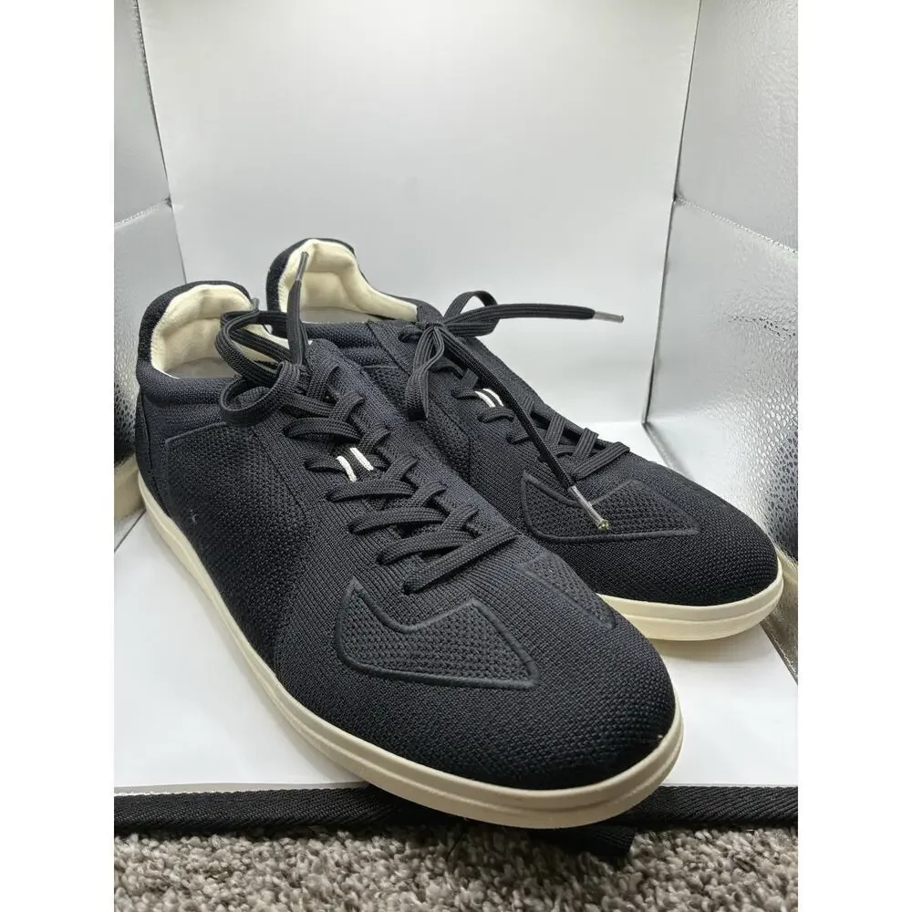 Rothy's RS01 Mens 12 Black Knit Lace Up Sneaker Sustainable Washable Shoe Breath